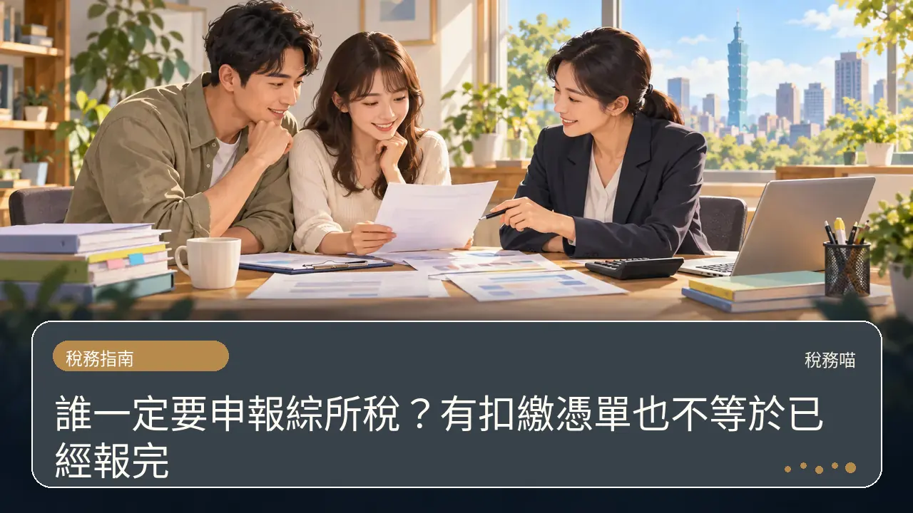 誰一定要申報綜所稅?有扣繳憑單也不等於已經報完主題插畫